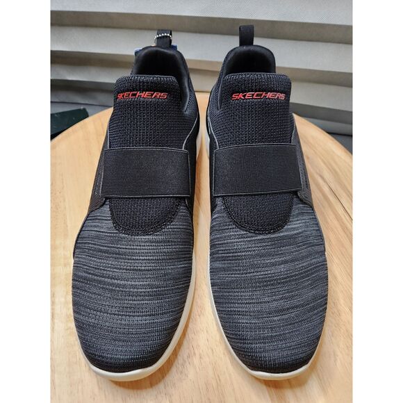 Skechers Bounder 2.0 Balmore no-tie shoes | Men’s Size 14 Black White - Picture 10 of 14